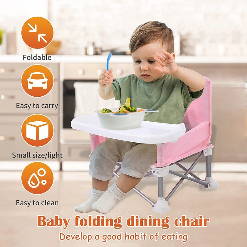 Baby Foldable Portable Dining Chair With Plate